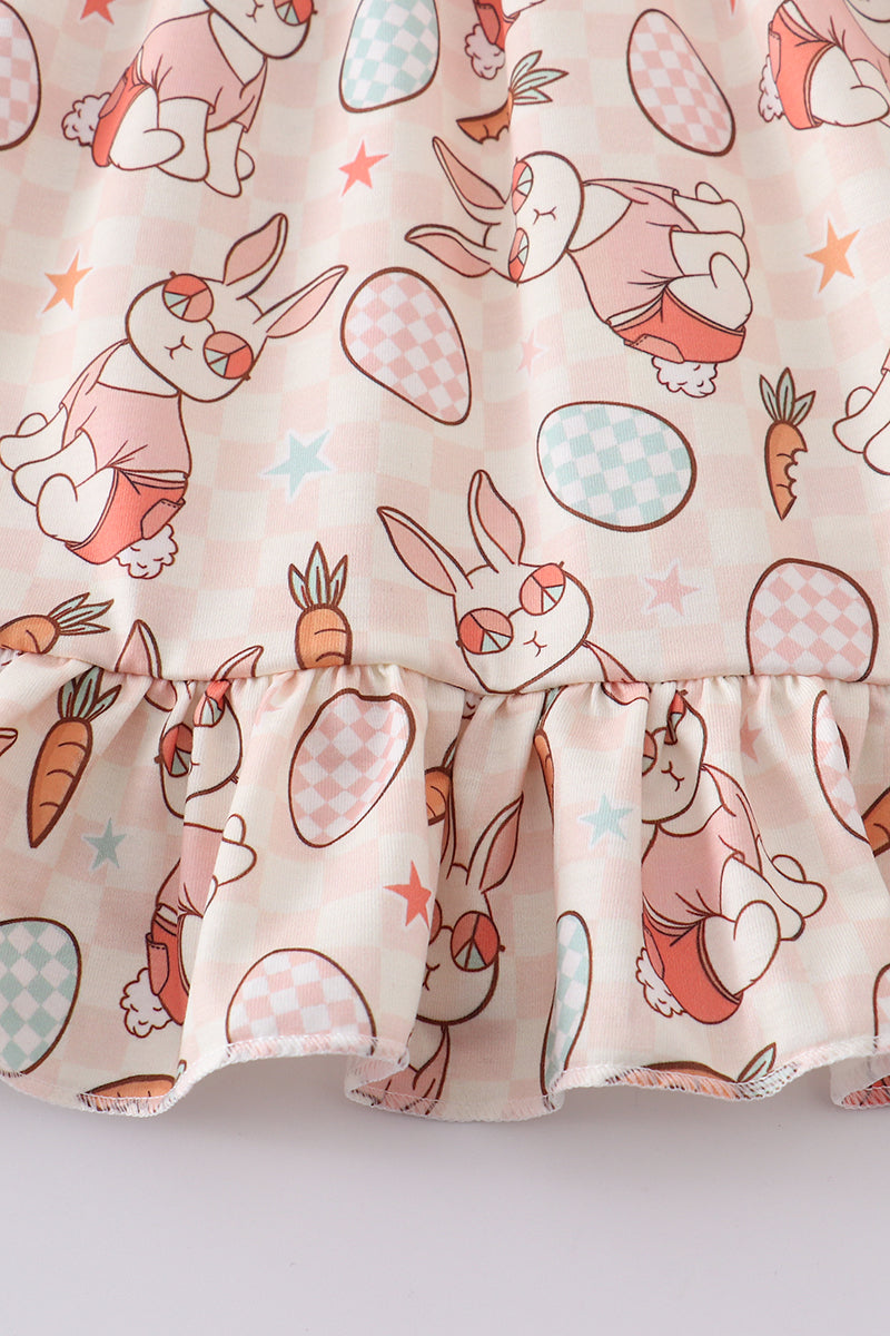 Easter bunny egg print girl dress