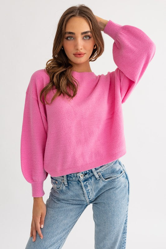Fuzzy Pink Sweater