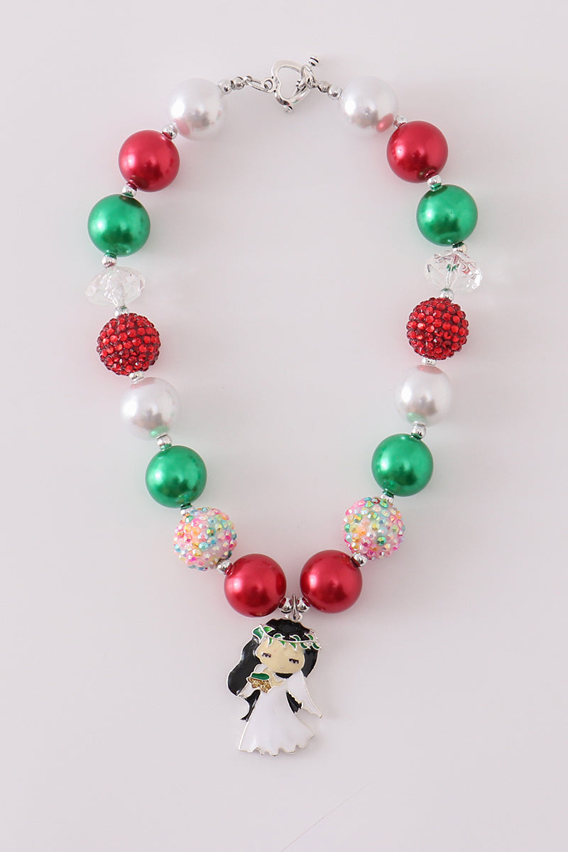 Christmas angel bubble necklace