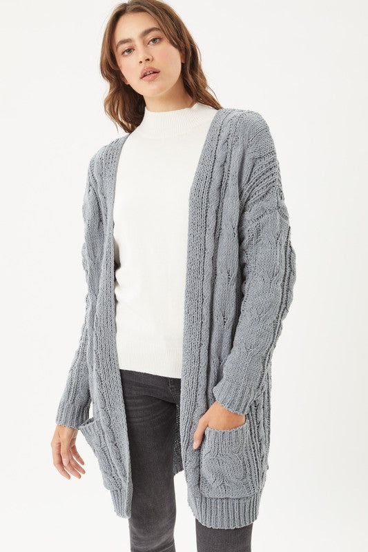 Chenille Cable Knit Cardigan