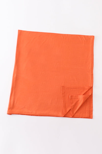 Orange baby bamboo swaddle blanket