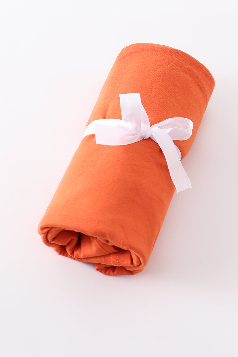 Orange baby bamboo swaddle blanket