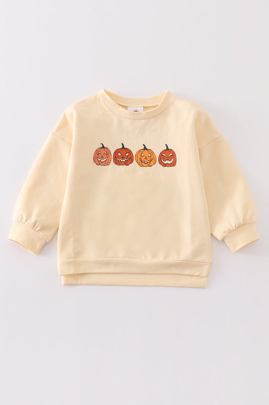 Cream halloween pumpkin sweatshirt