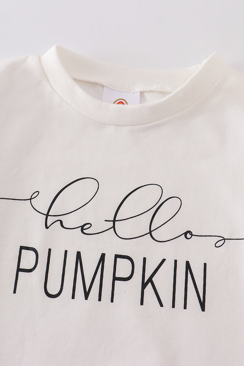 White hello pumpkin sweatshirt