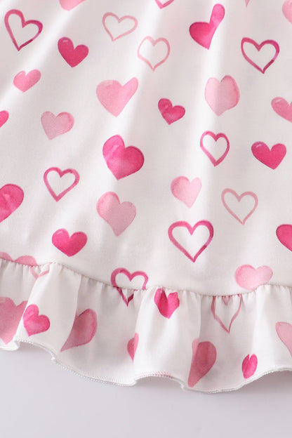 White heart print valentine's day dress