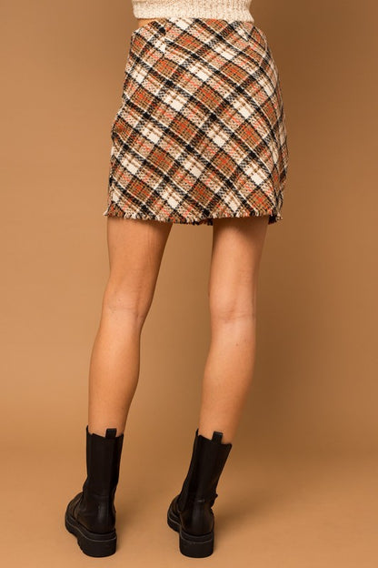 Bias Plaid Mini Skirt