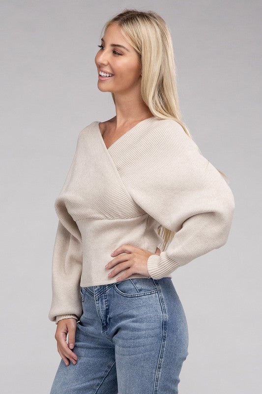 Cozy Cross Wrap Pullover Sweater