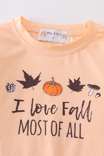 Beige fall pumpkin girl top